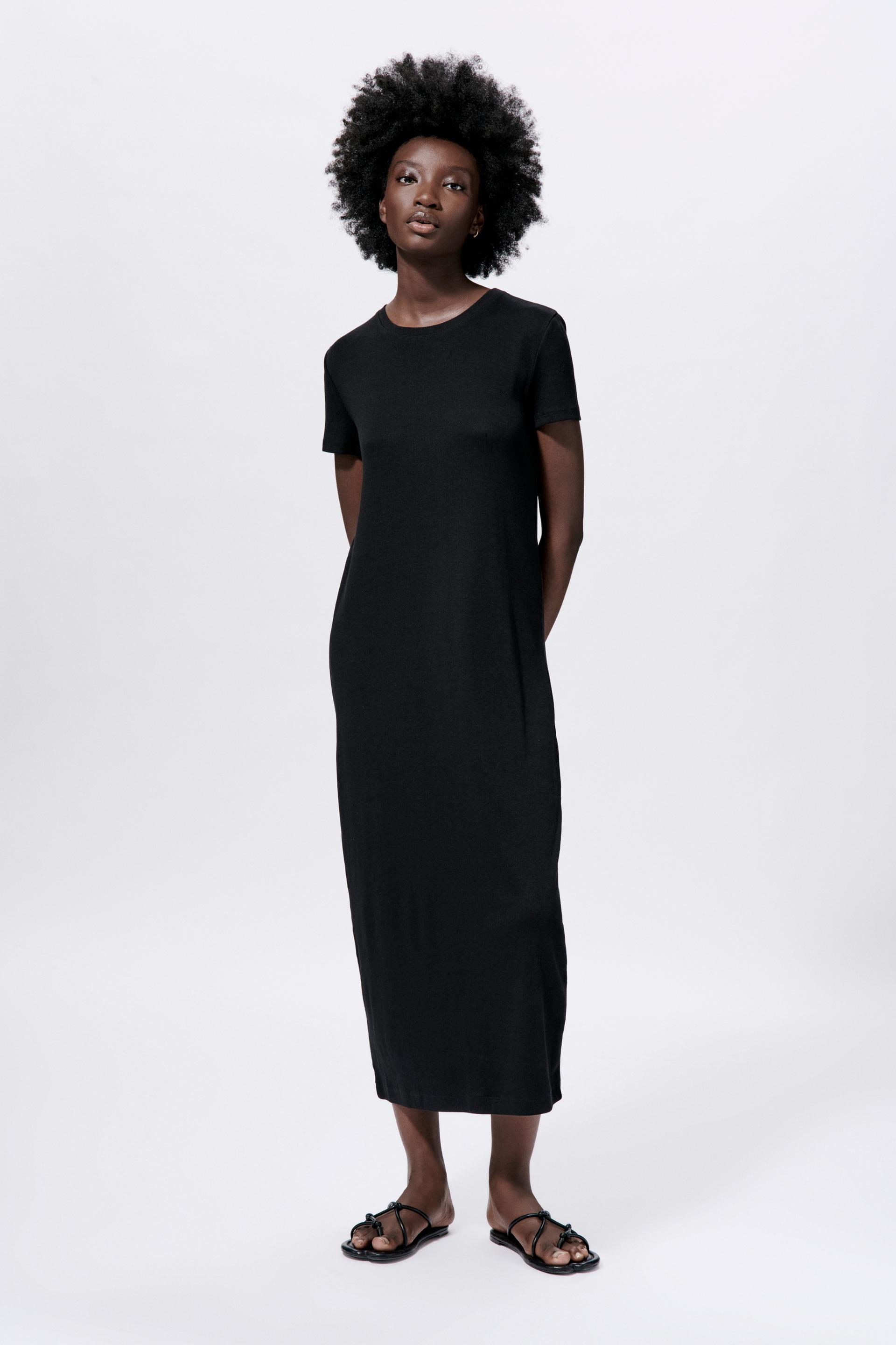 ロング丈リブ地ワンピース カーキ Zara Japan 日本 ロング丈リブ地ワンピース カーキ Zara Japan 日本