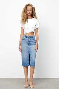 zara denim skirt