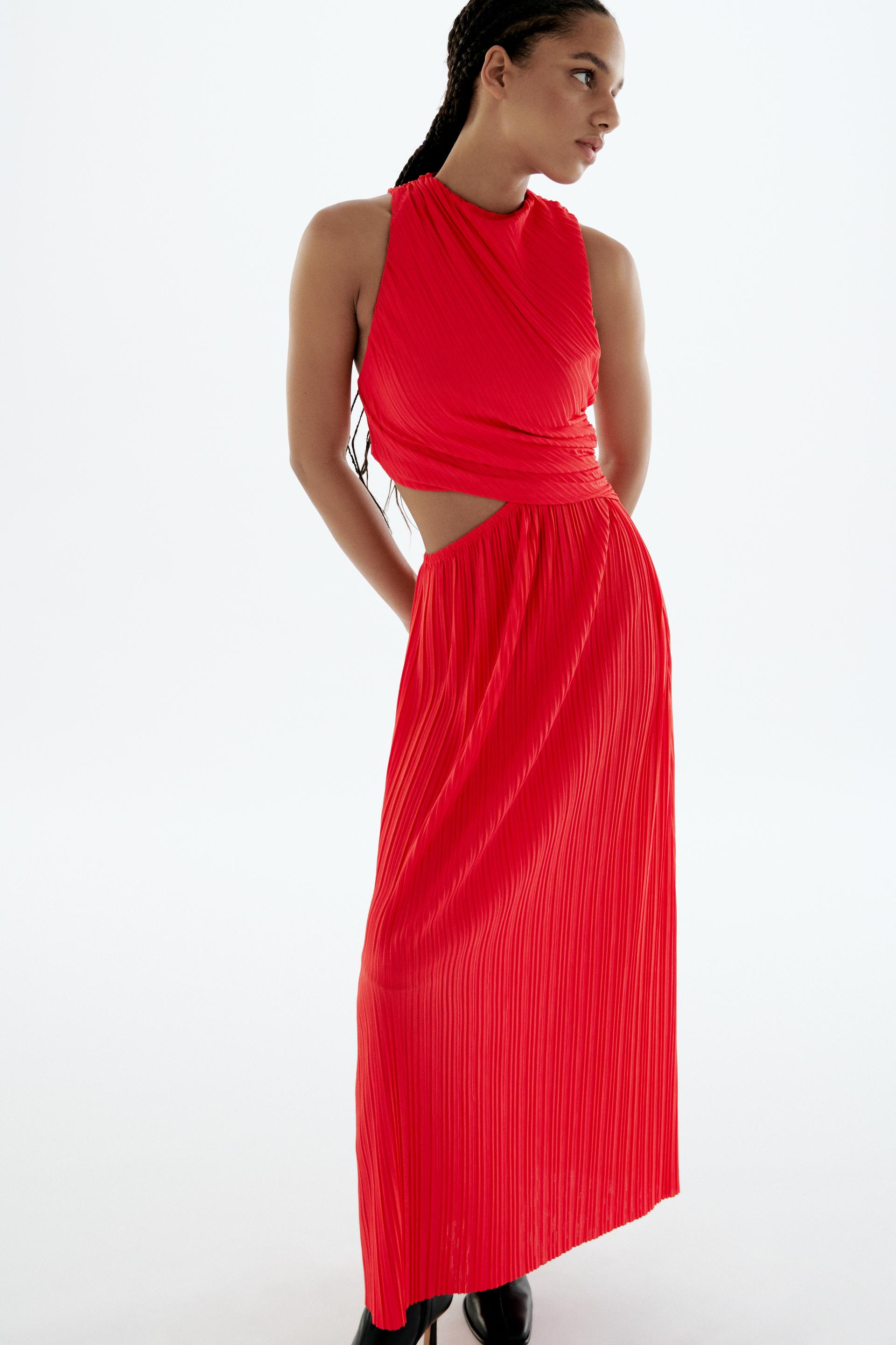 Zara PLEATED CUT-OUT DRESS, £27.99