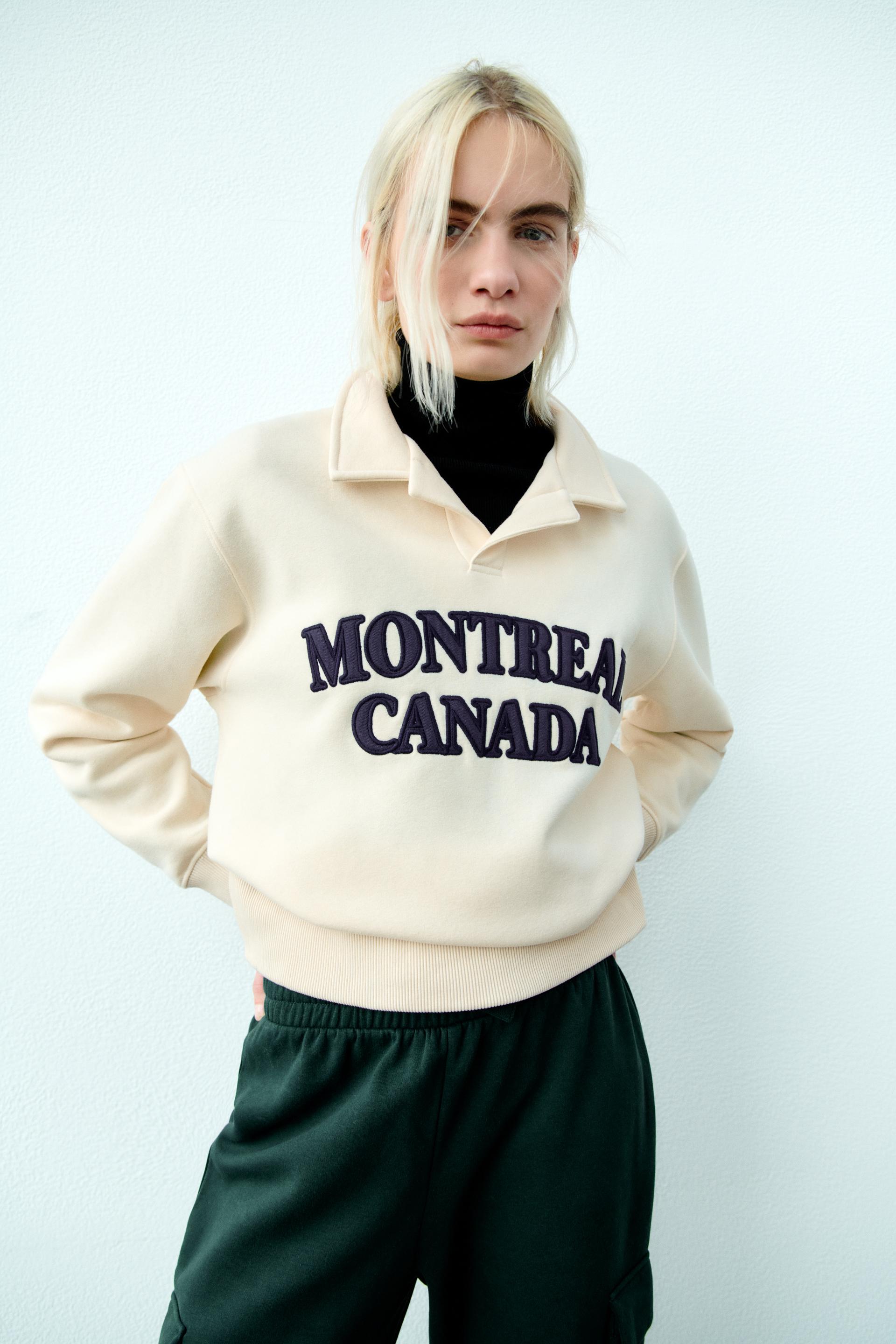 SUDADERA POLO TEXTO - Crudo | ZARA Chile
