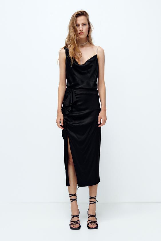 TOP LENCERO TIRANTE JOYA - Negro | ZARA Chile