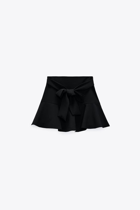 FALDA PANTALÓN LAZO - Negro | ZARA Chile