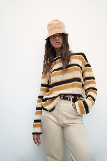 zara striped sweatshirt
