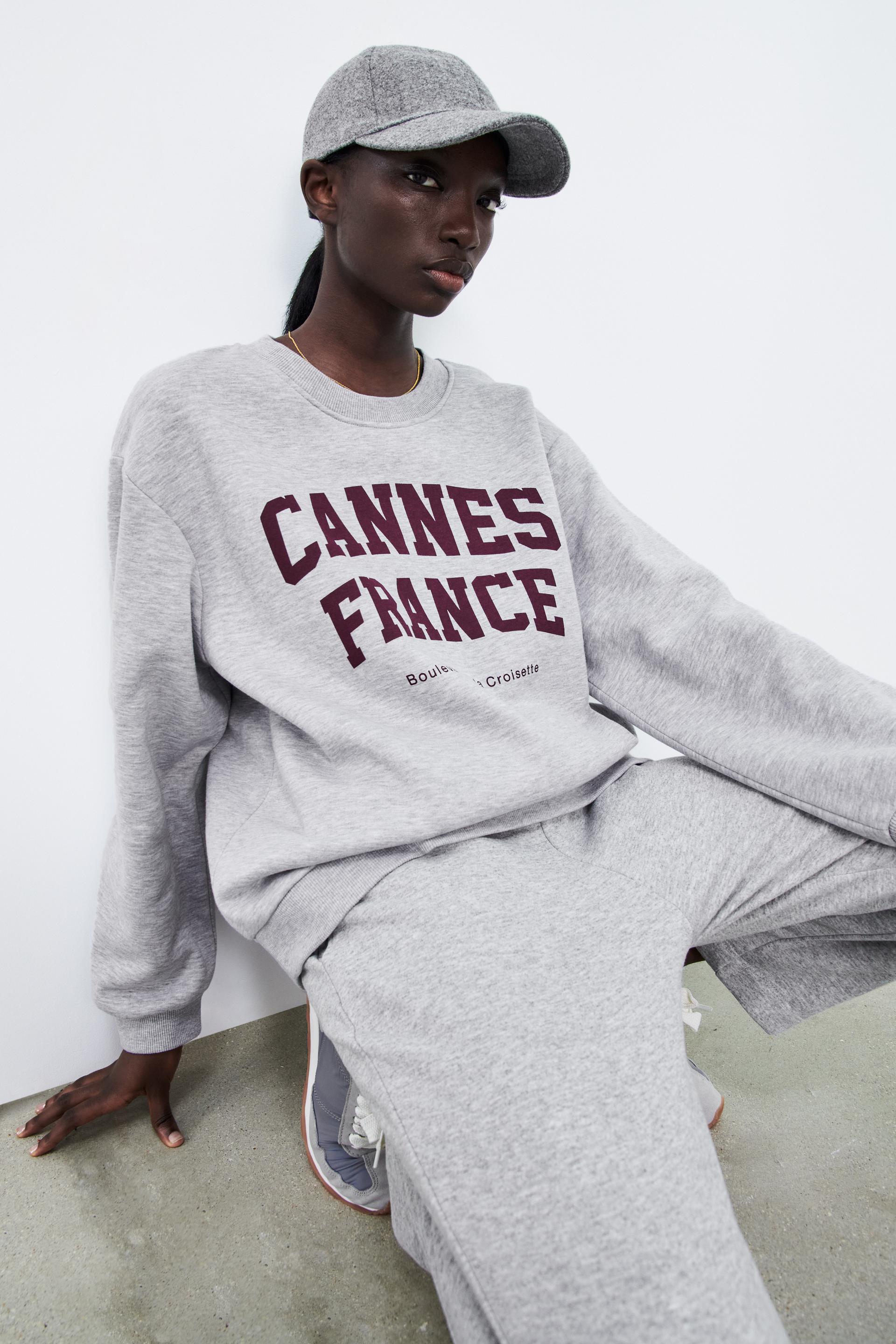 slogan sweatshirt zara