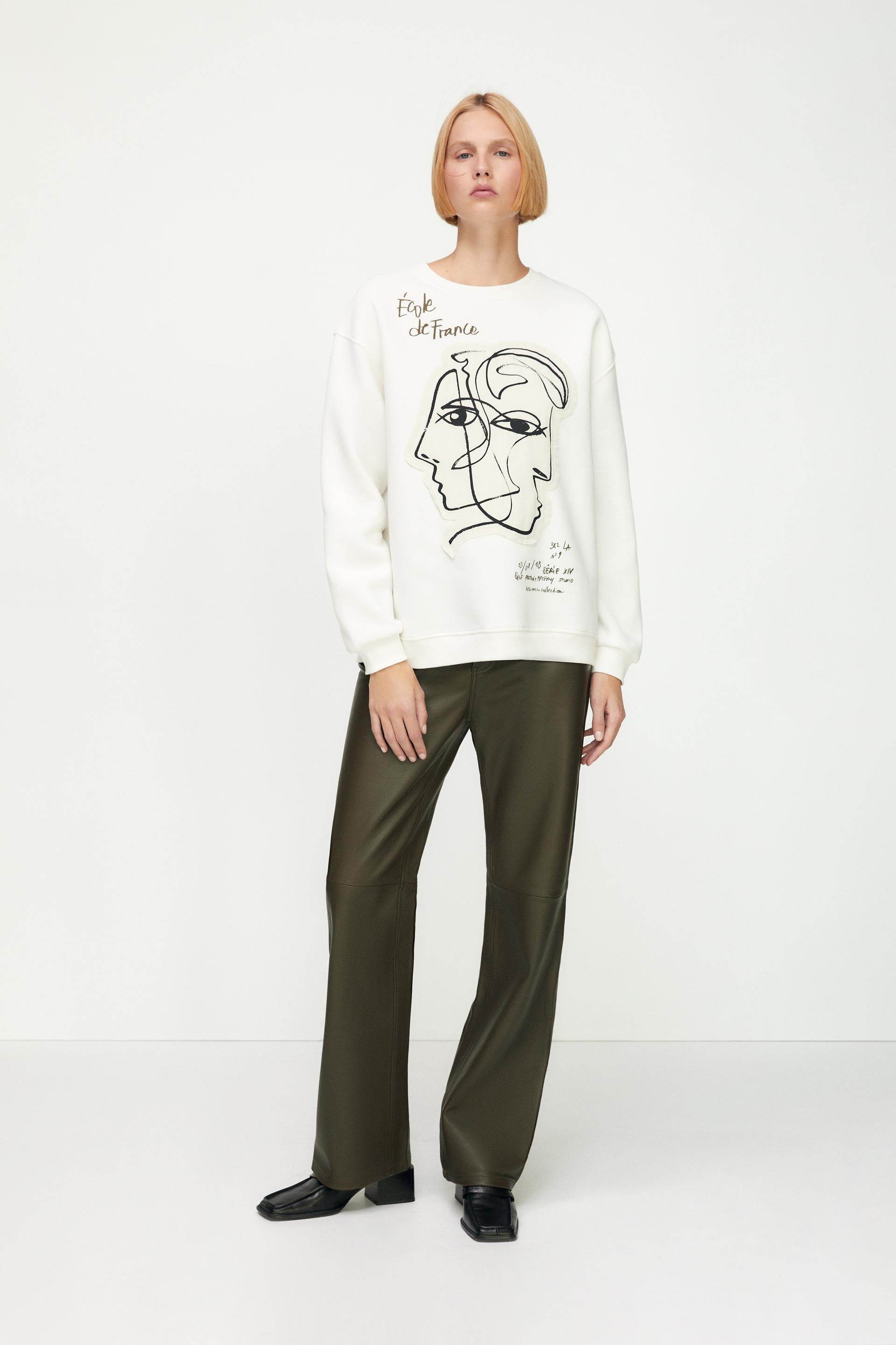 zara printed sweatshirt