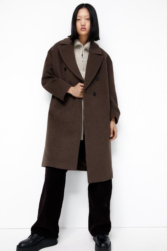 ウール混コート ブラウン Zara Japan 日本 ウール混コート ブラウン Zara Japan 日本