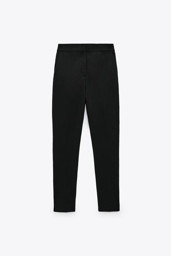 zara black trousers