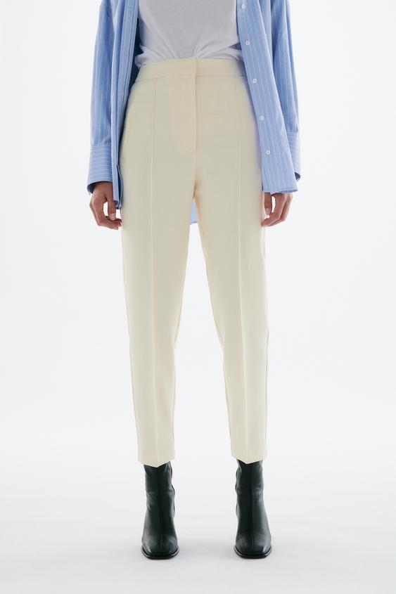 CALÇA DE CINTURA ALTA - Creme | ZARA Brasil