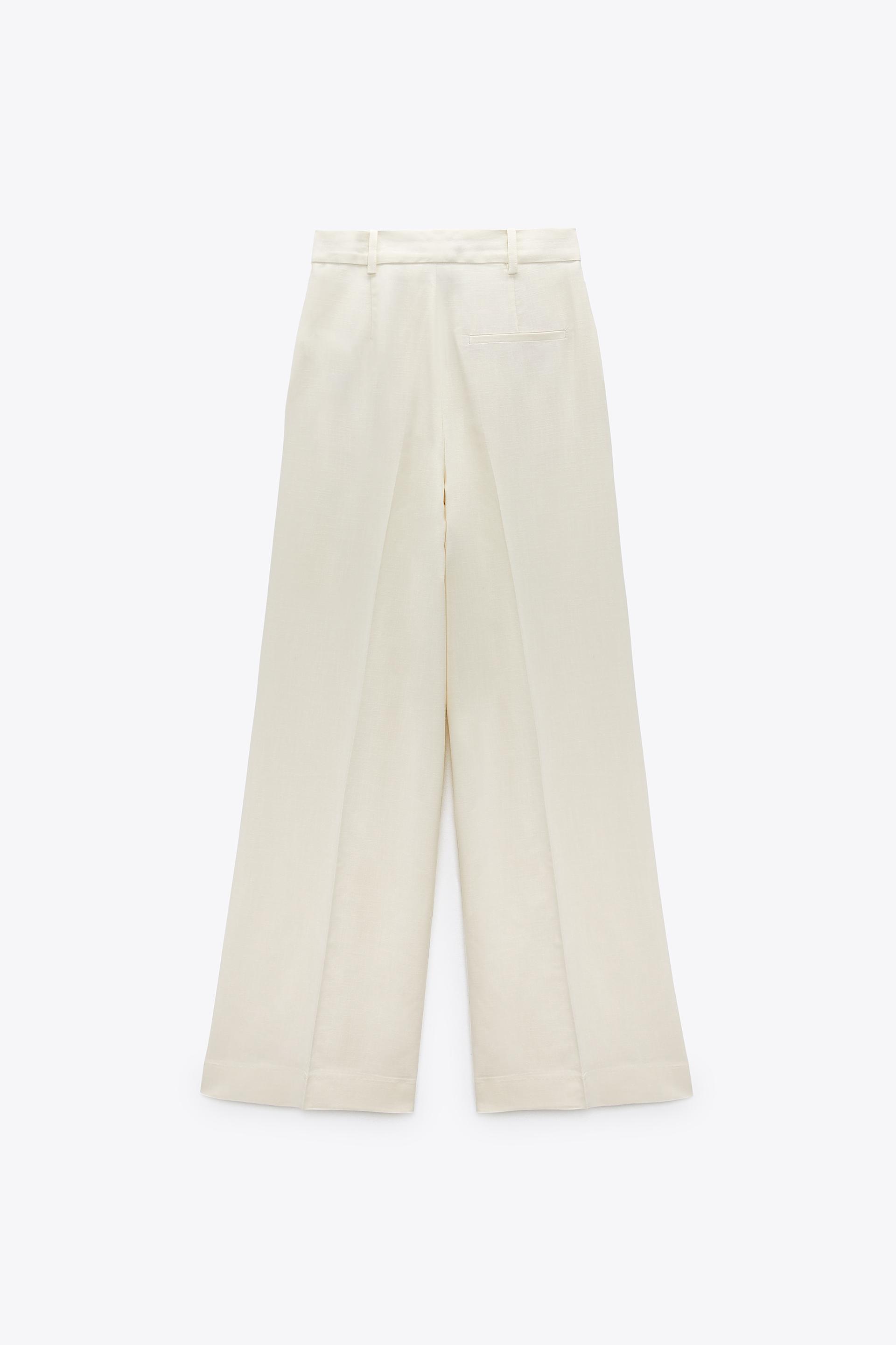 Wide leg menswear style pants zara Clearance