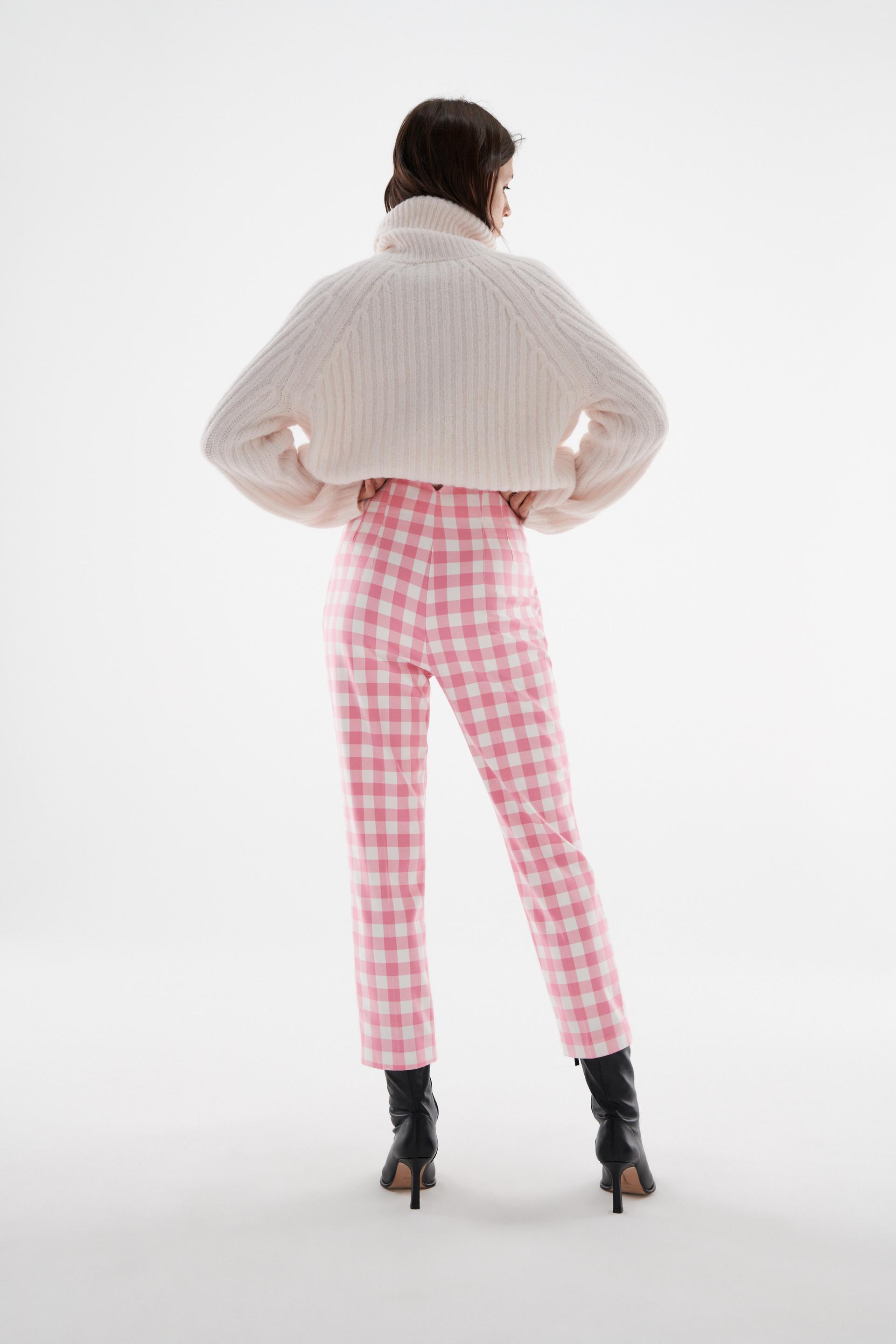 ハイライズ ギンガムチェック パンツ 青色 白色 Zara Japan 日本 ハイライズ ギンガムチェック パンツ 青色 白色 Zara Japan 日本