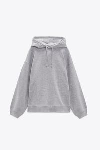 SUDADERA CAPUCHA RIB - Gris vigoré | ZARA Chile