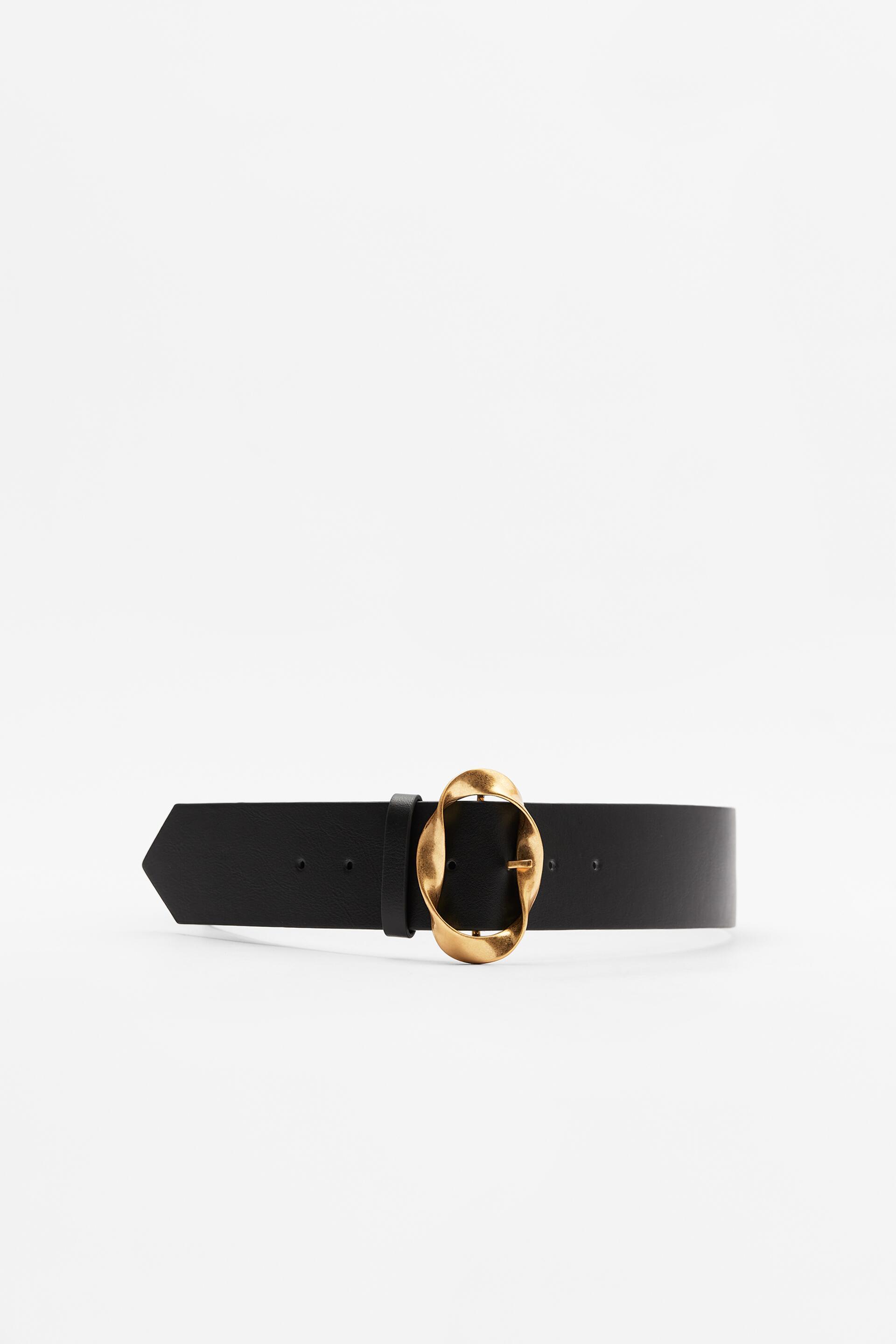 BELT WITH TWISTED BUCKLE - Black | ZARA