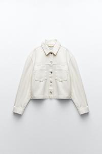 zara black cropped denim jacket