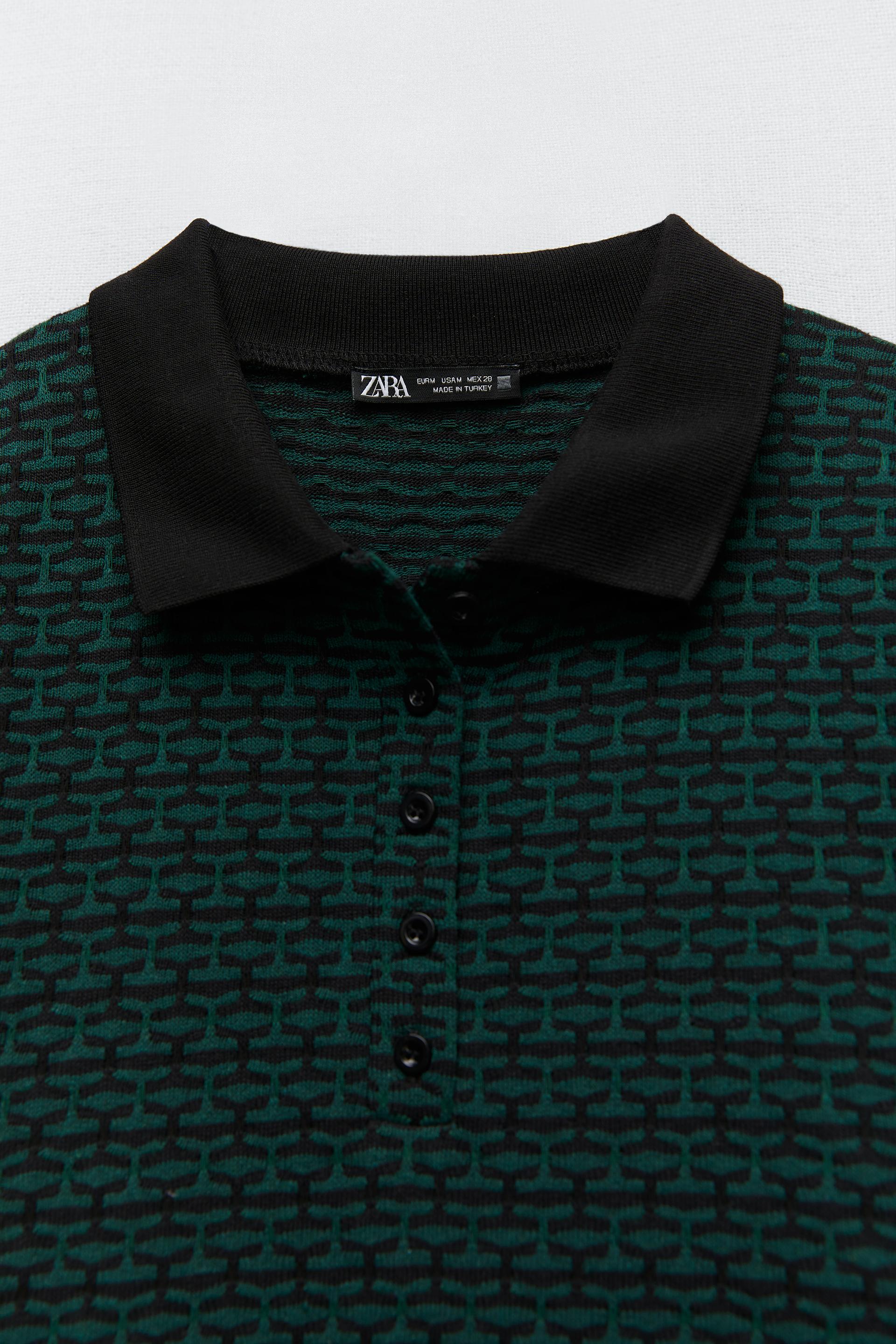 ジャカードシャツワンピース ブラック グリーン Zara Japan 日本 ジャカードシャツワンピース ブラック グリーン Zara Japan 日本