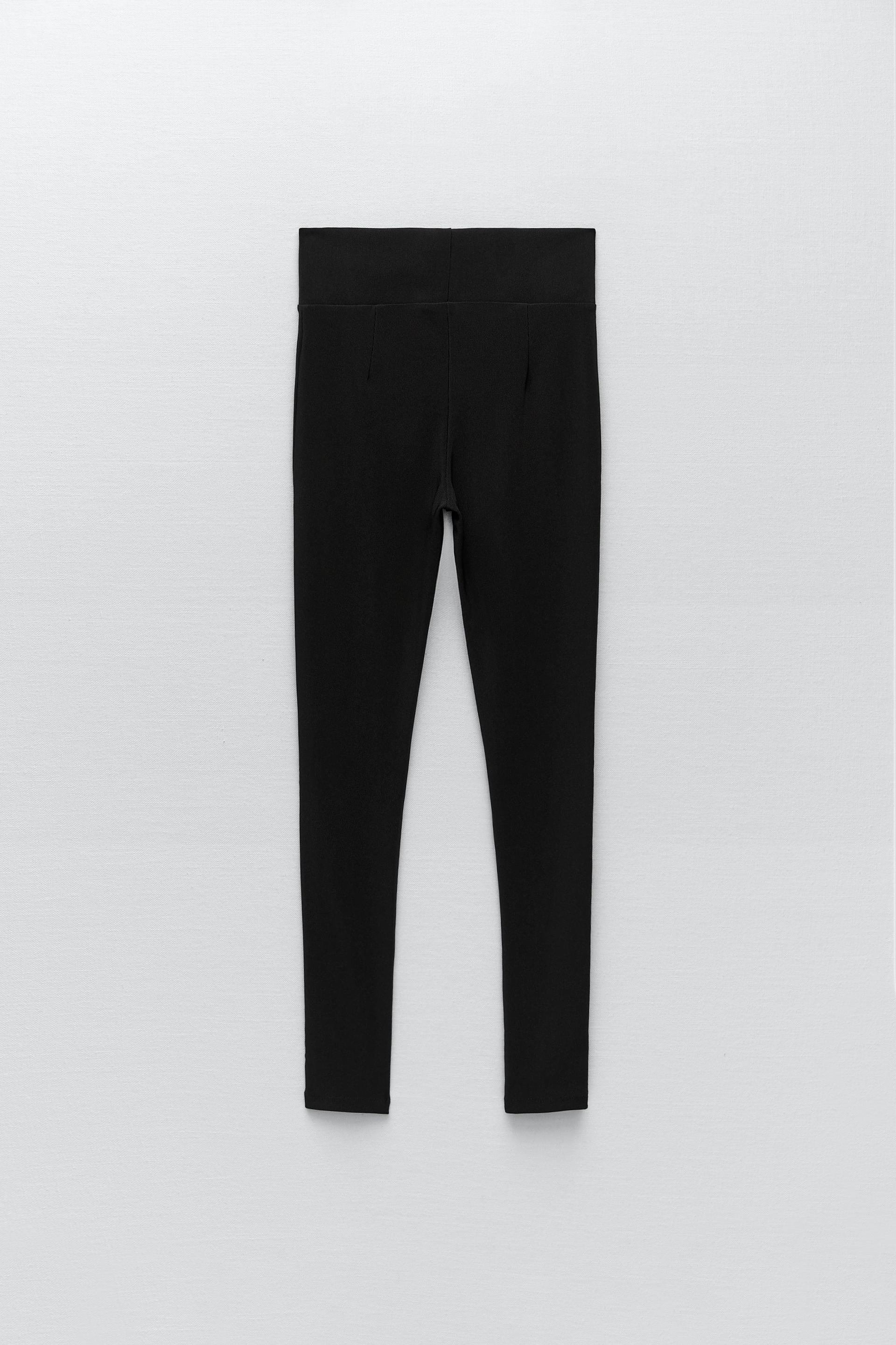 HIGH-WAIST OTTOMAN LEGGINGS - Black 