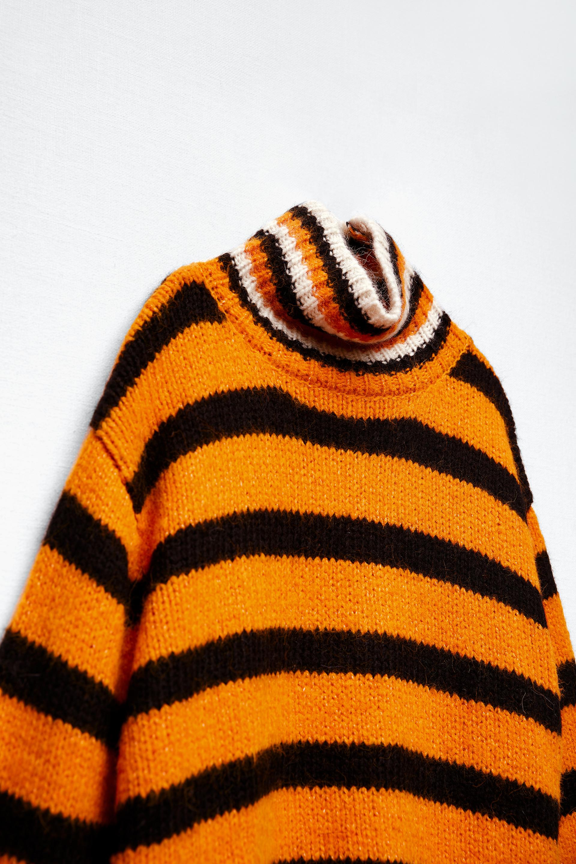 Zara orange and black striped jumper Clearance