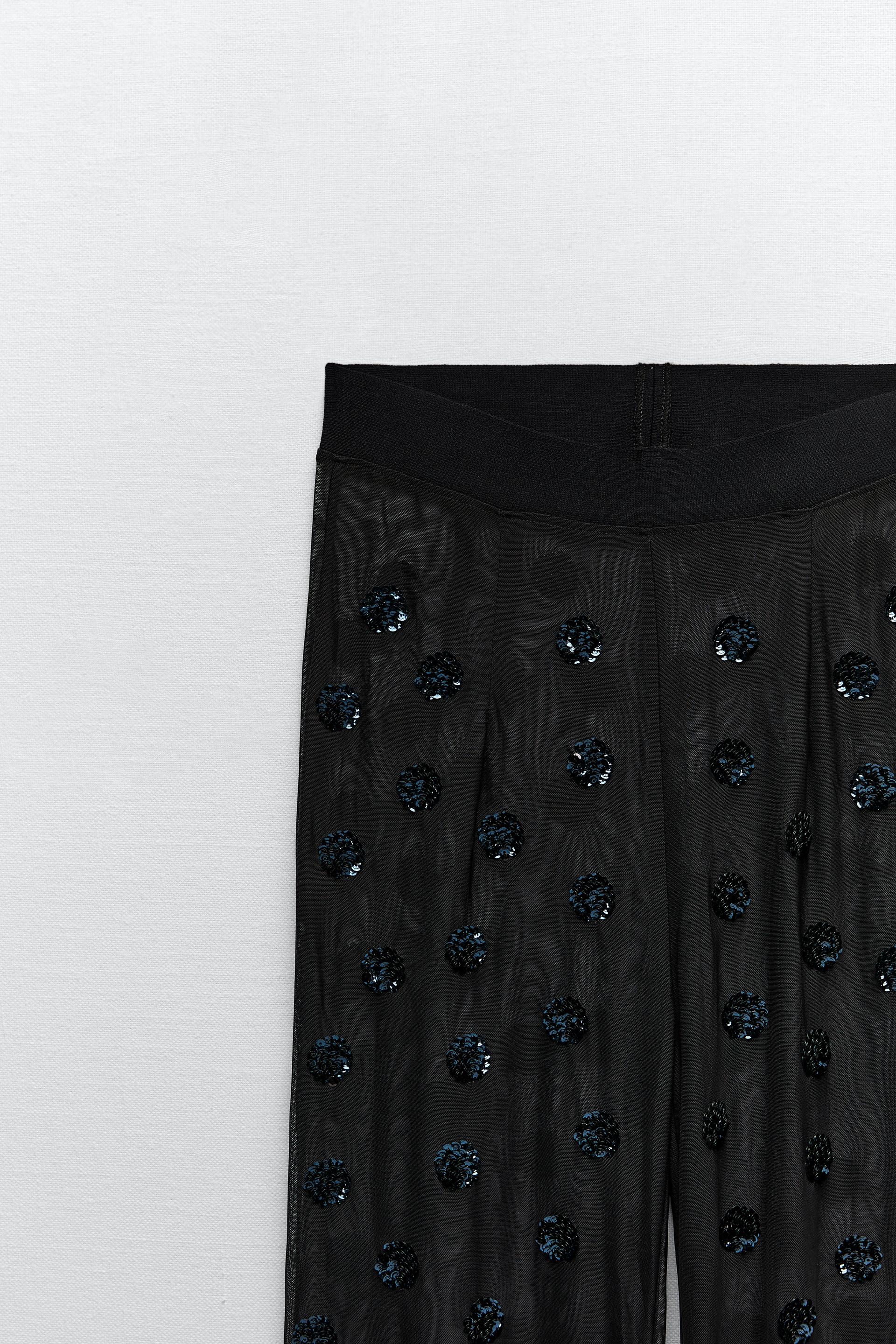 CALÇA SEMITRANSPARENTE DE TRICÔ SPECIAL EDITION - Preto | ZARA Brasil