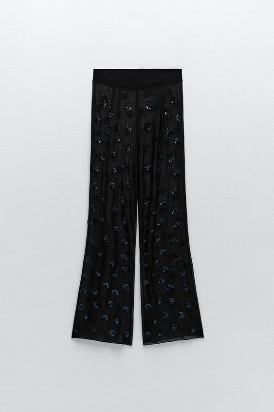 PANTALÓN SEMITRANSPARENTE PUNTO SPECIAL EDITION - Negro | ZARA Chile