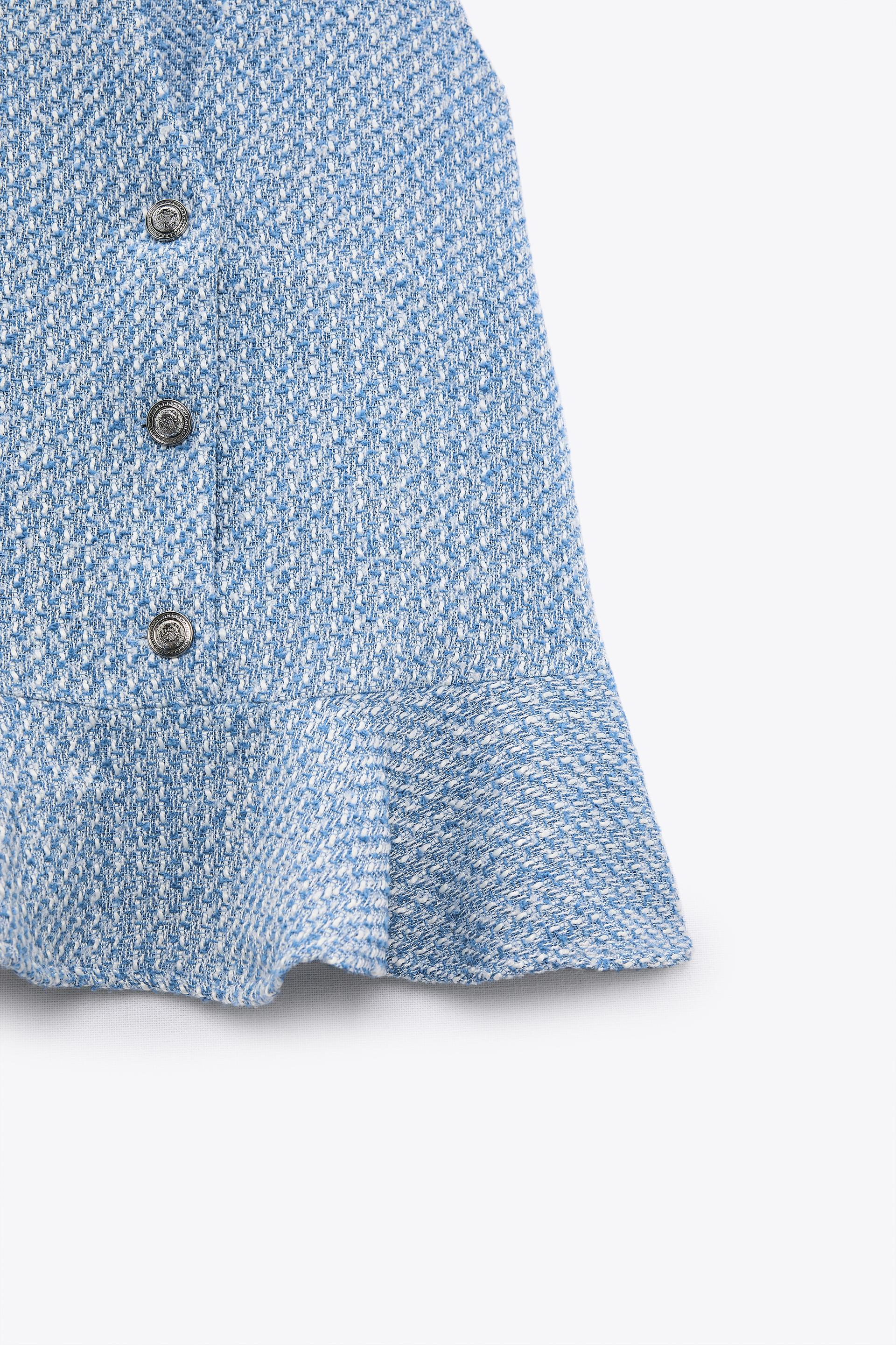 Zara RUFFLED TEXTURED PINAFORE DRESS 