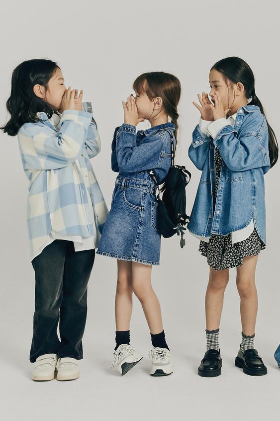 コントラスト デニムワンピース ブルー Zara Japan 日本 コントラスト デニムワンピース ブルー Zara Japan 日本