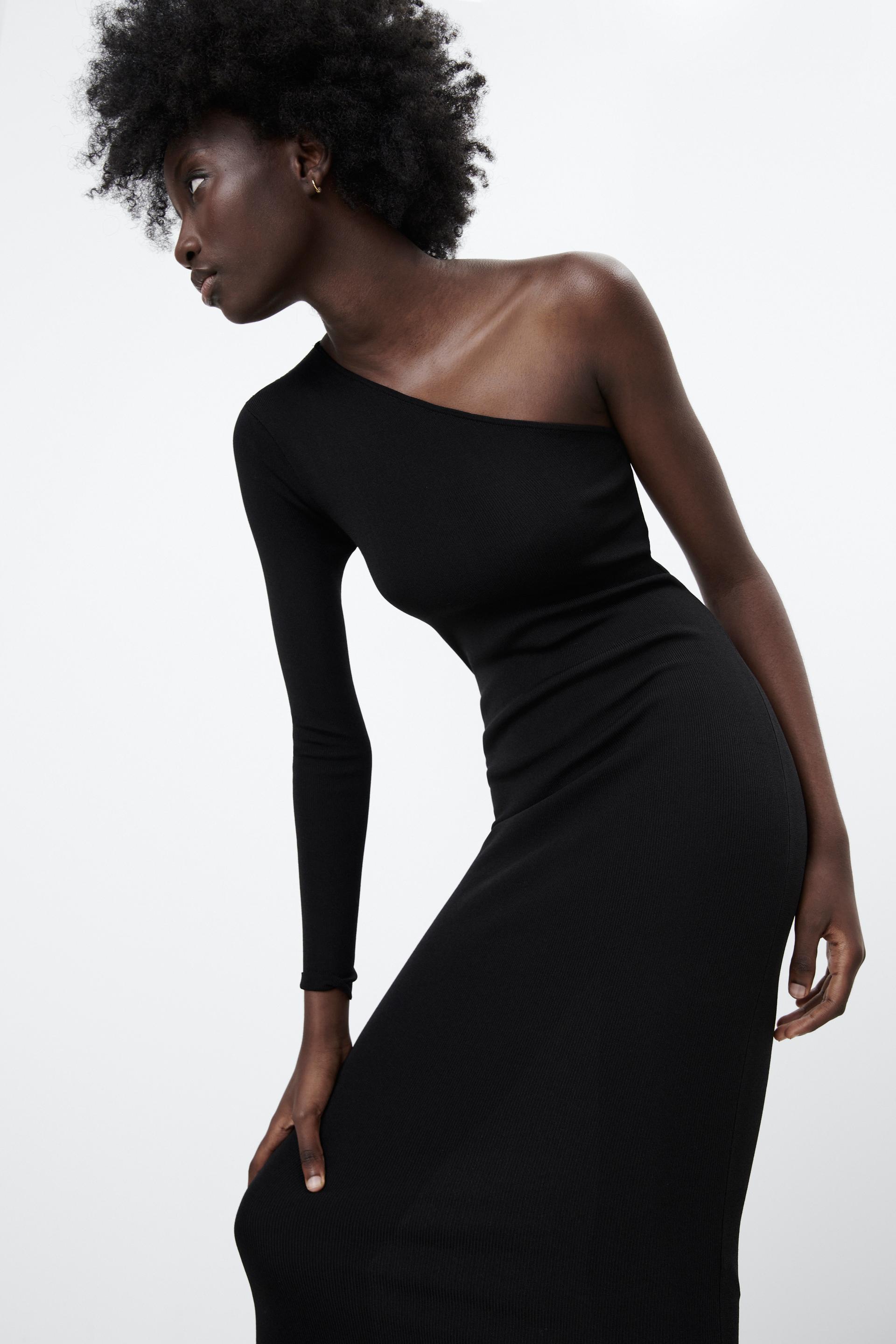 アシンメトリーニットワンピース ブラック Zara Japan 日本 アシンメトリーニットワンピース ブラック Zara Japan 日本