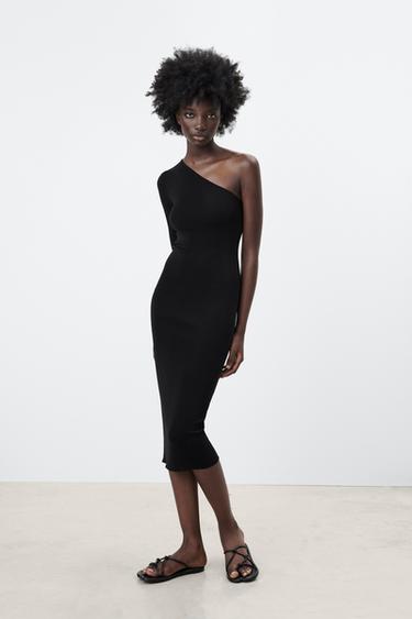 アシンメトリーニットワンピース ブラック Zara Japan 日本 アシンメトリーニットワンピース ブラック Zara Japan 日本