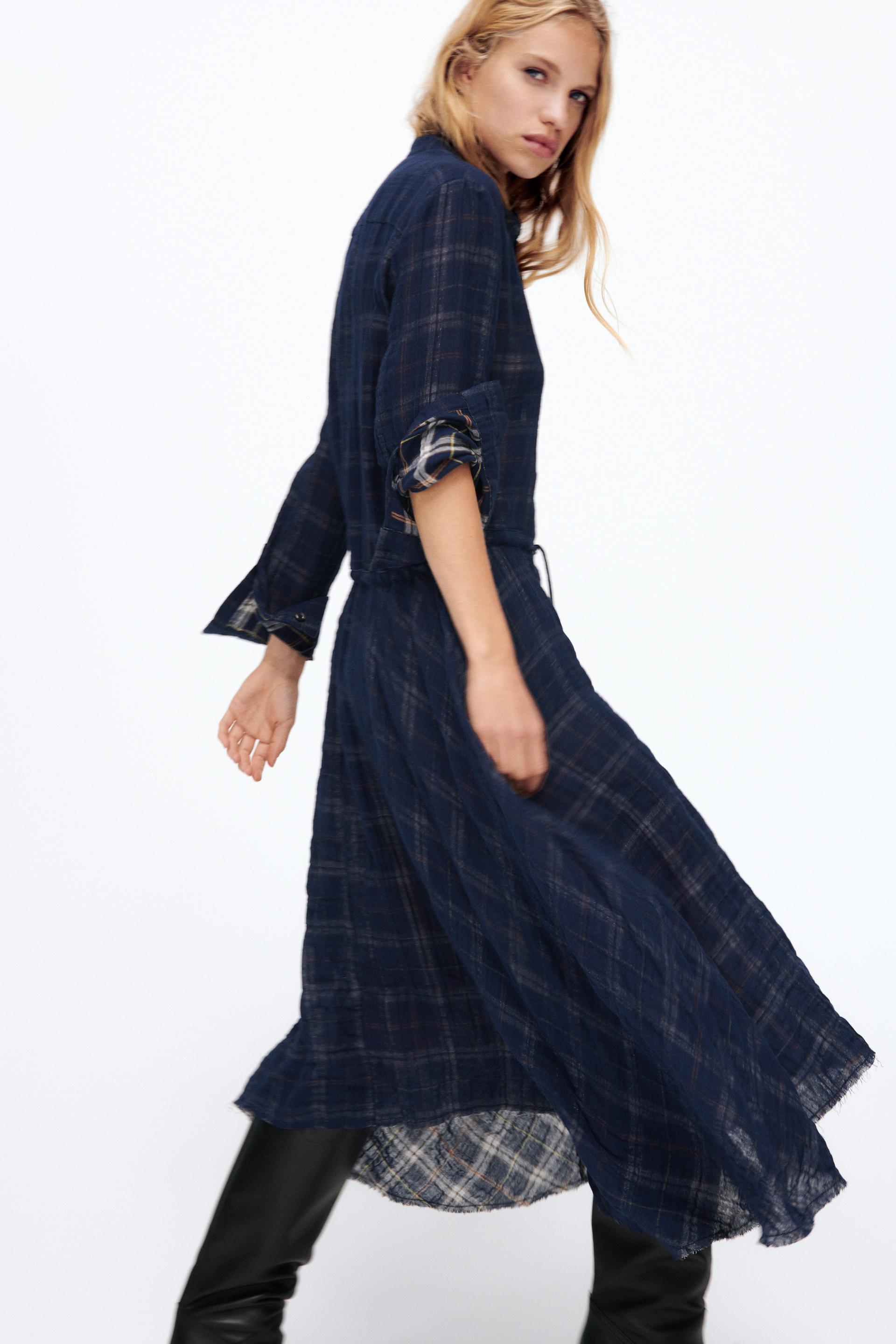 Zara plaid oversized dress Clearance