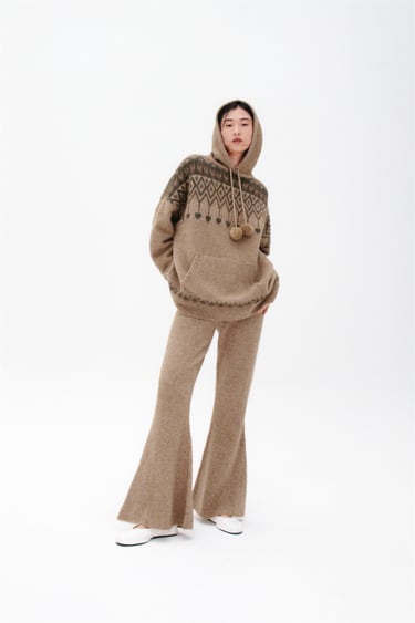 FLARED WOOL BLEND TROUSERS