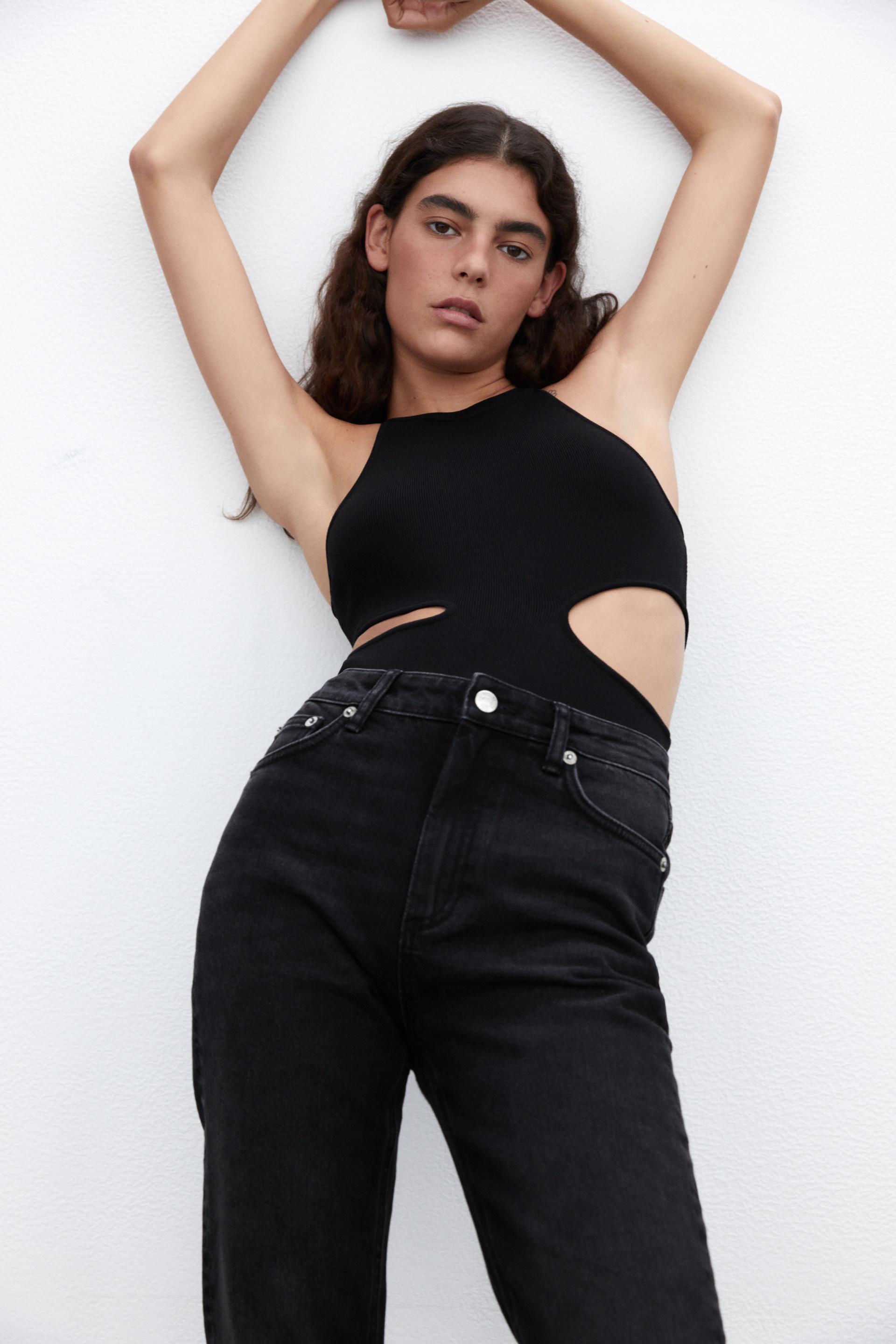 SPLIT-HEM SLIM JEANS - Chocolate | ZARA Australia