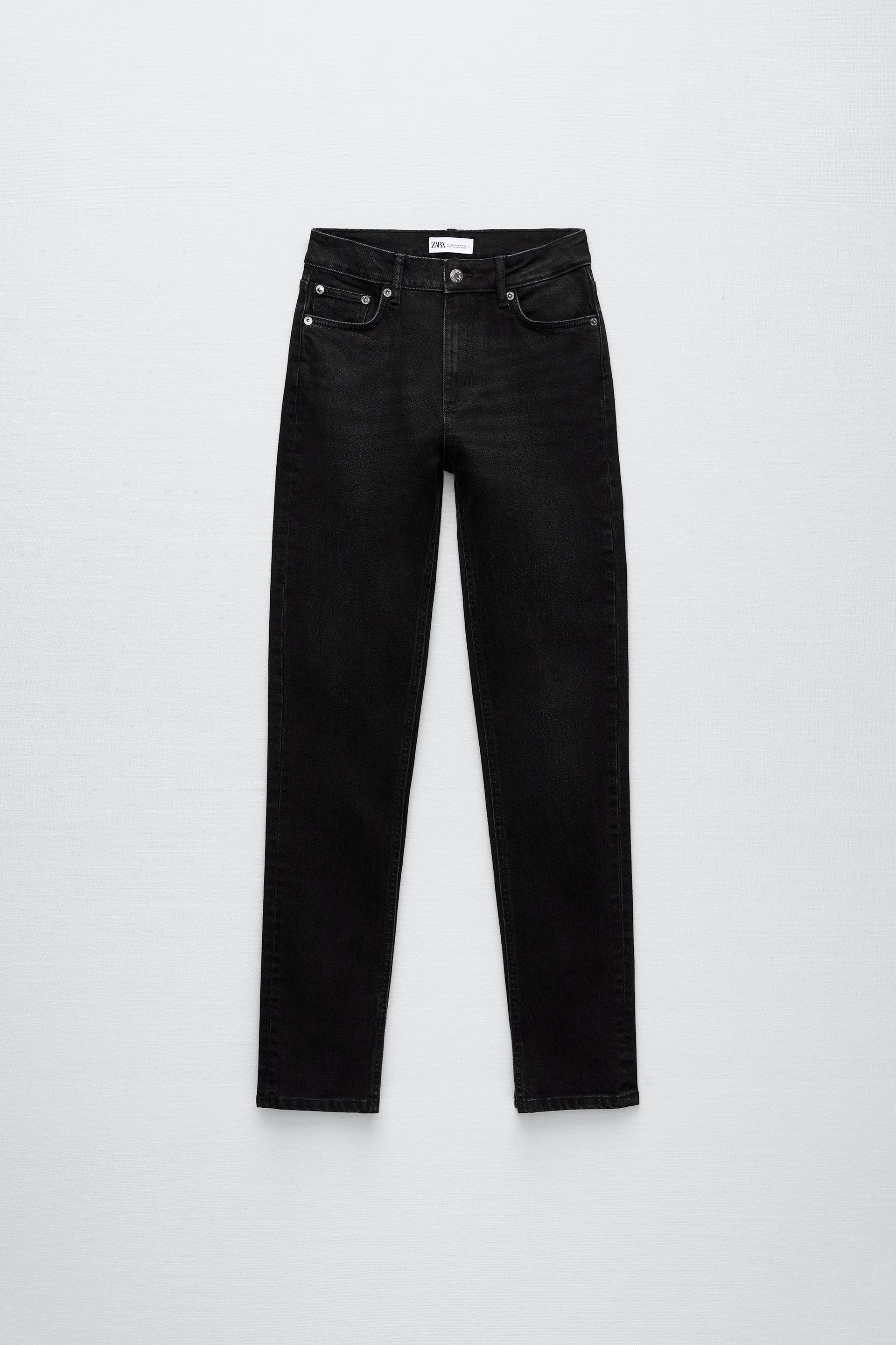 SPLIT-HEM SLIM JEANS - Chocolate | ZARA Australia