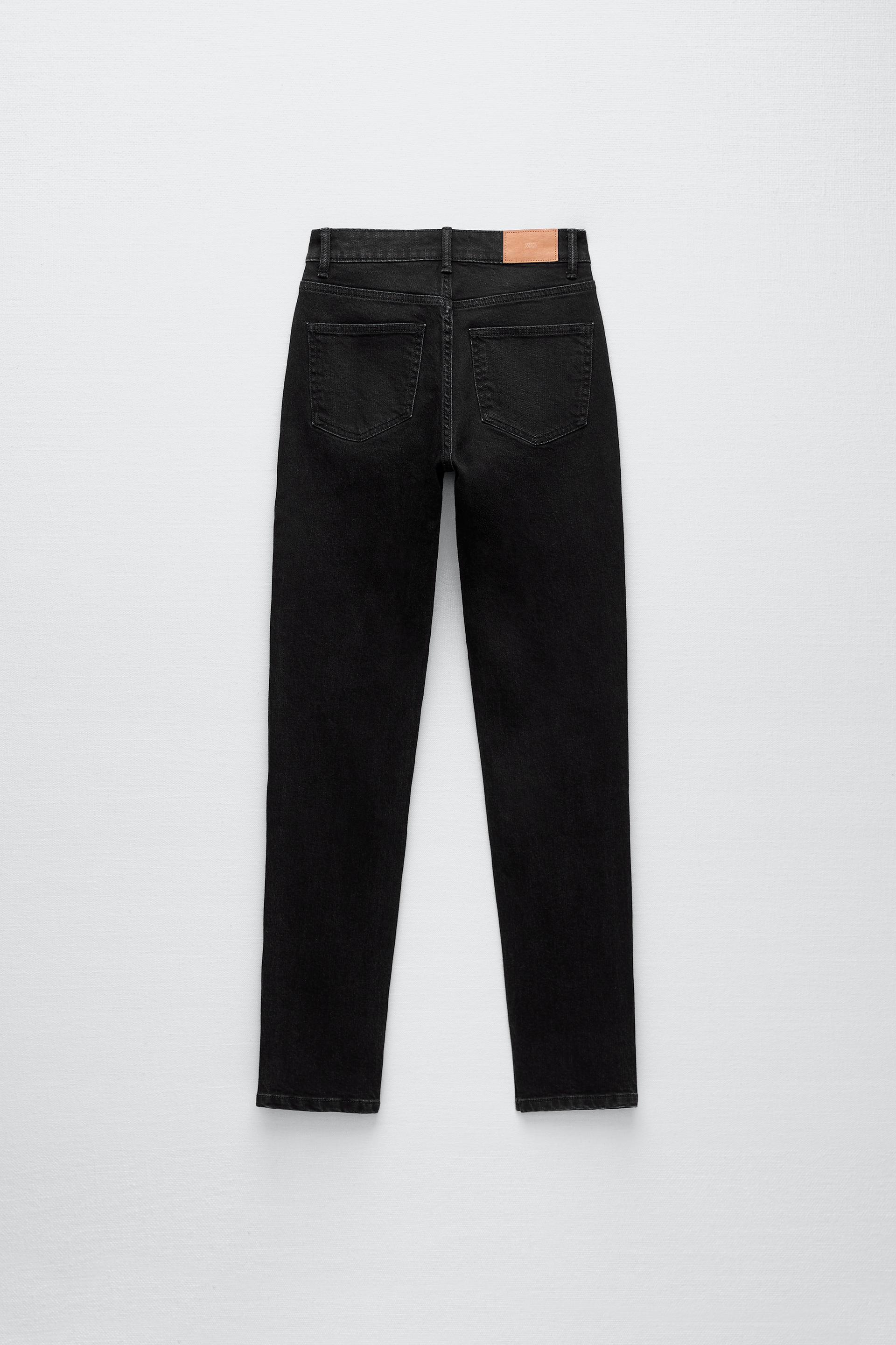 SPLIT-HEM SLIM JEANS - Chocolate | ZARA Australia