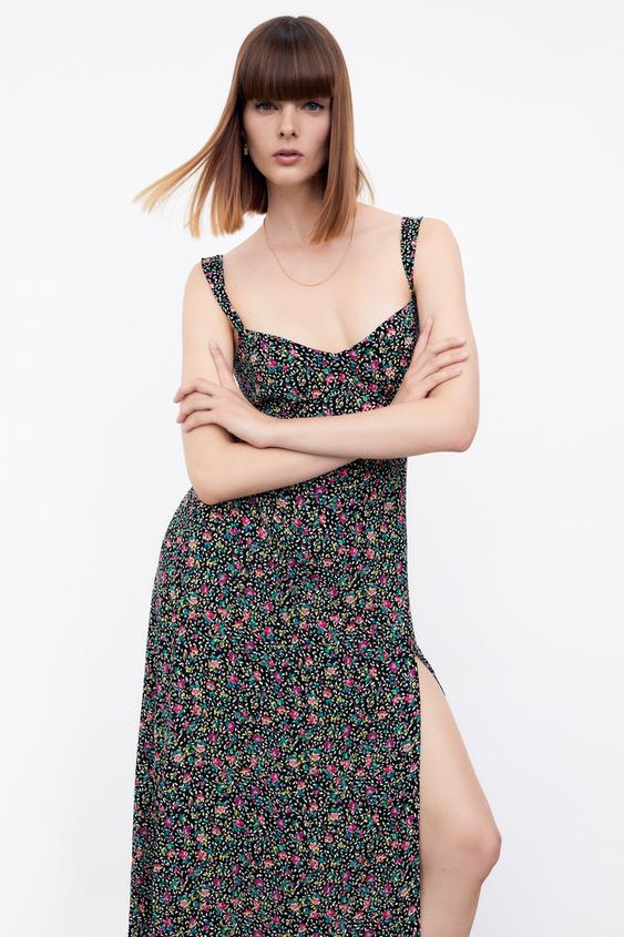 フラワー柄ワンピース マルチカラ Zara Japan 日本 フラワー柄ワンピース マルチカラ Zara Japan 日本