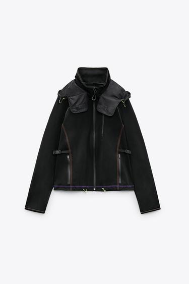 black aviator jacket zara