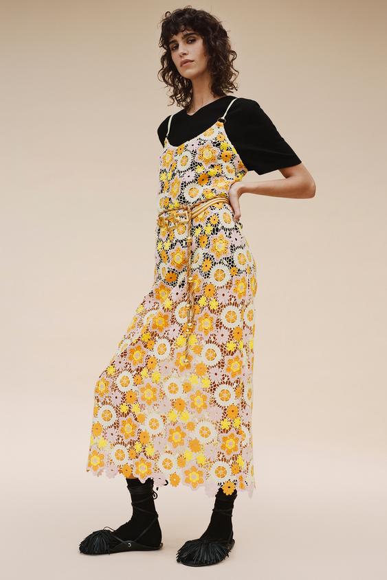 クロシェ ミディワンピース マルチカラ Zara Japan 日本 クロシェ ミディワンピース マルチカラ Zara Japan 日本
