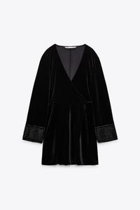 zara black velvet dress