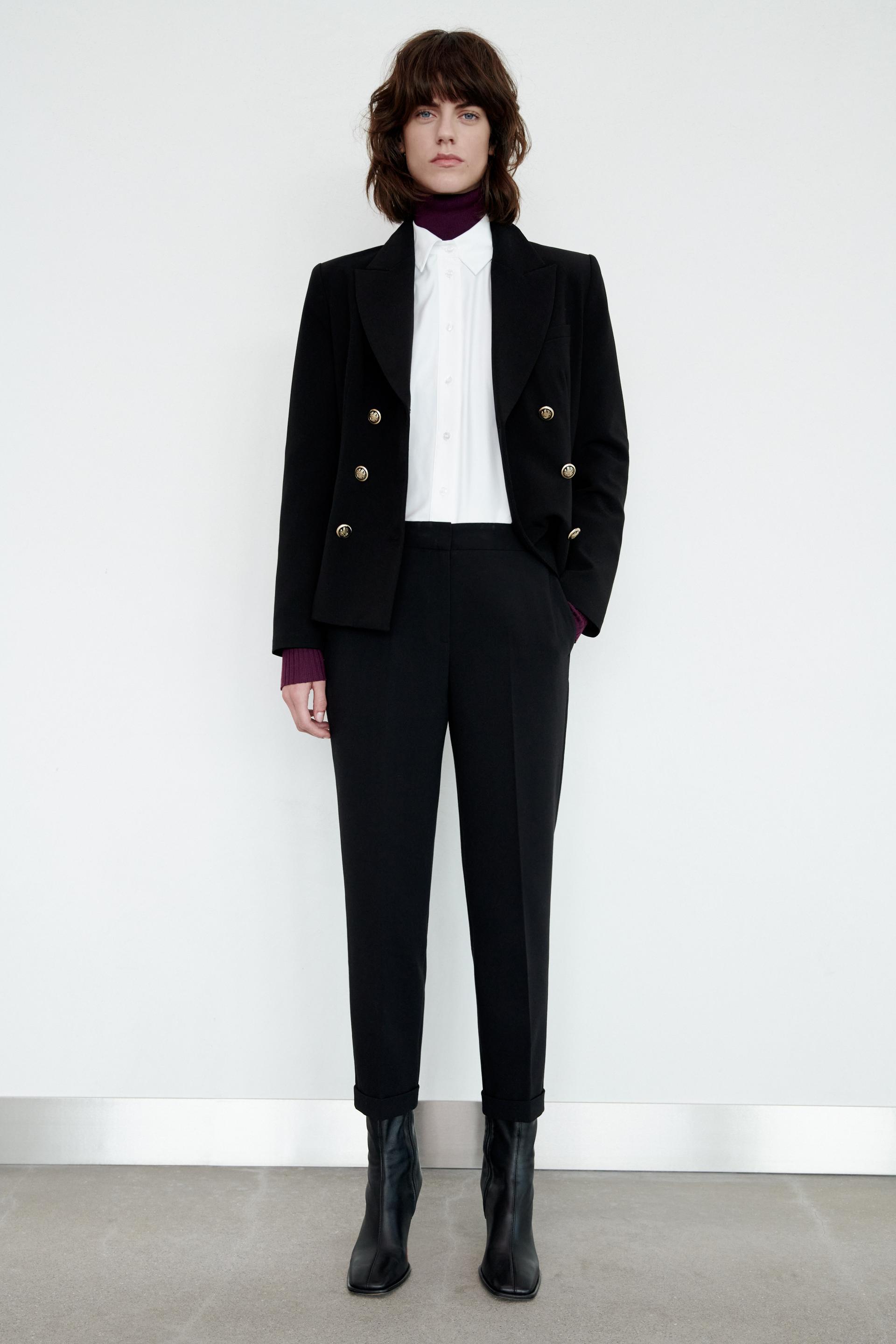 fitted double breasted blazer