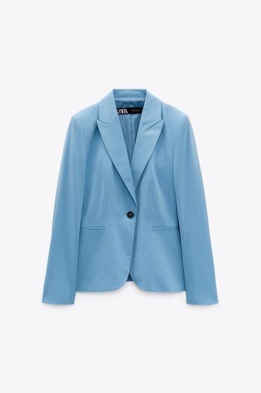 zara blue jacket womens