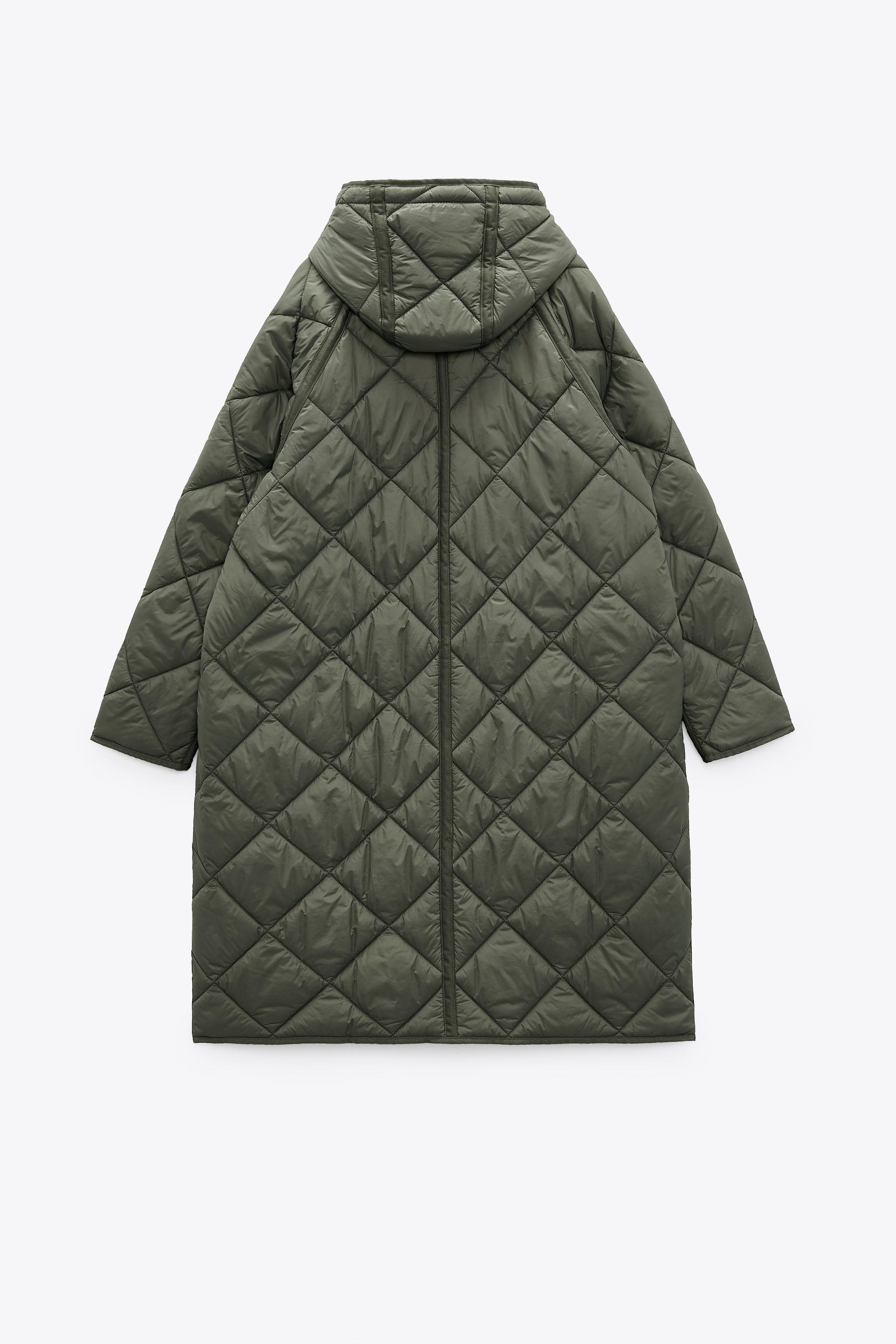 Zara quilted parka with hood Clearance