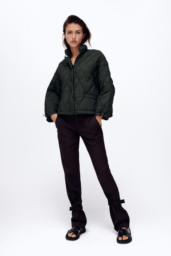 Water Repellent Quilted Jacket Green Zara Egypt Water Repellent Quilted Jacket Green Zara Egypt