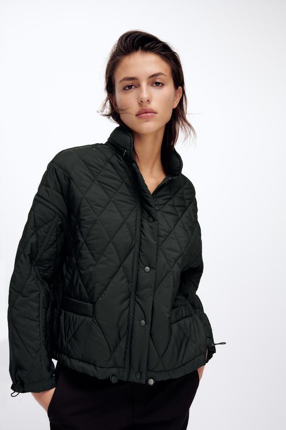 Water Repellent Quilted Jacket Green Zara Egypt Water Repellent Quilted Jacket Green Zara Egypt