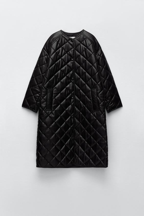 Εικόνα 2 του ΜΑΚΡΥ ΚΑΠΙΤΟΝΕ ΠΑΛΤΟ ΜΕ ΥΦΗ ΔΕΡΜΑΤΟΣ από Zara