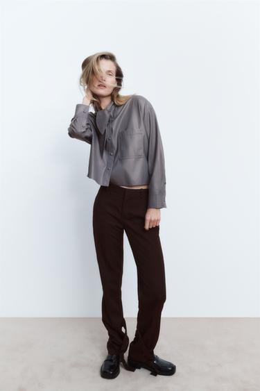 Faux Leather Shirt Shirts | Tops Woman 