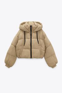 Cream puffer jacket zara clearance