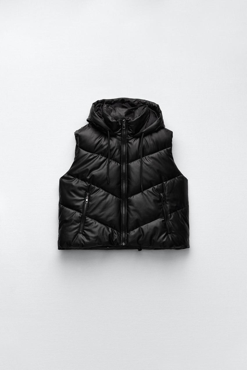 Leather look gilet zara Clearance