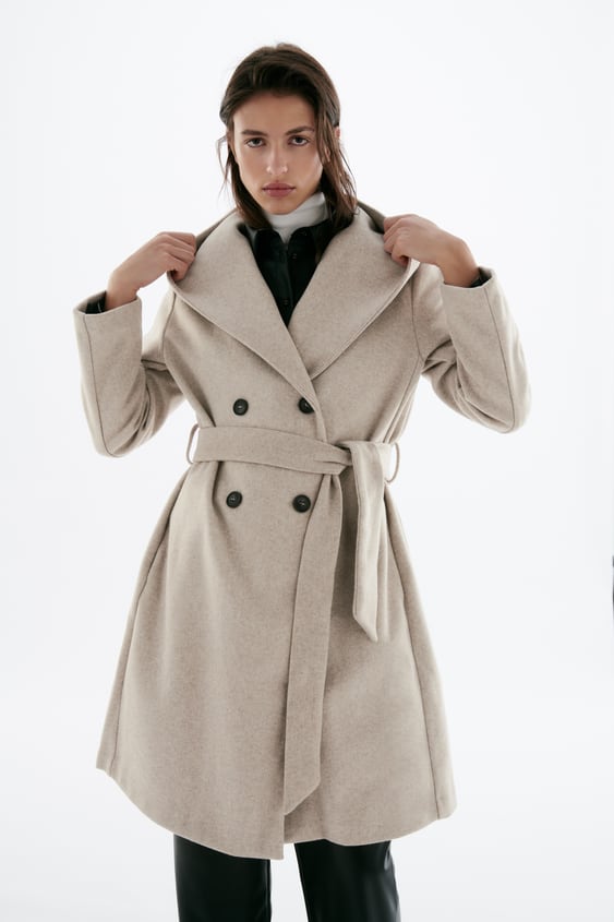 Belted Hooded Coat Beige Zara Canada, Hooded Trench Coat Womens Canada