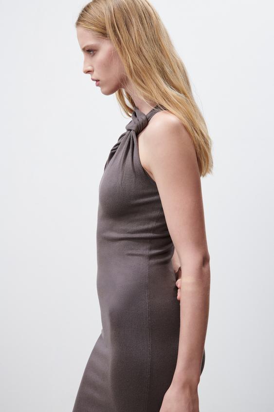 ノット ニットワンピース モールグレー Zara Japan 日本 ノット ニットワンピース モールグレー Zara Japan 日本
