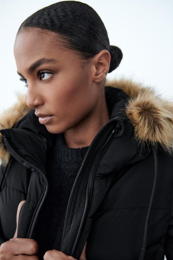 Water Repellent Puffer Coat Black Zara United Kingdom Water Repellent Puffer Coat Black Zara United Kingdom