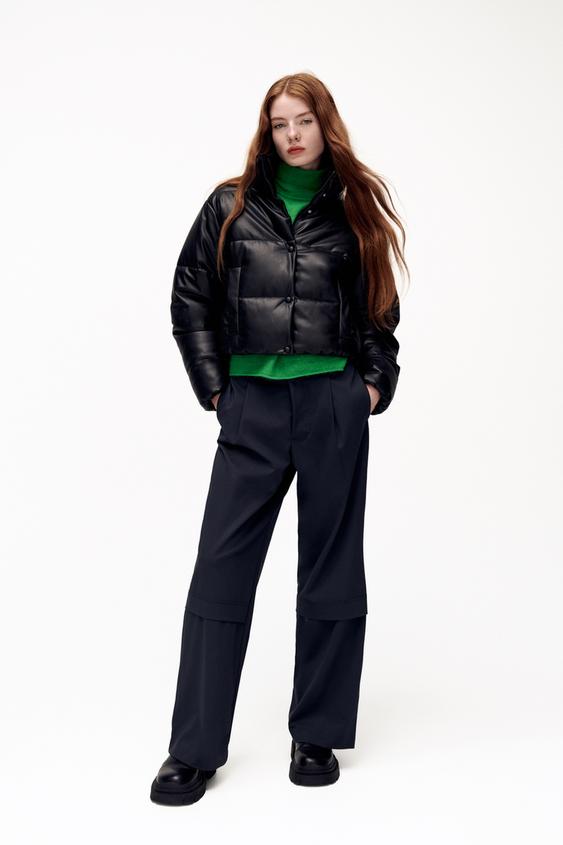 Zara cazadora acolchada efecto piel