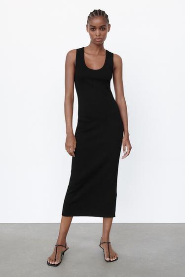 ニット ミディワンピース ブラック Zara Japan 日本 ニット ミディワンピース ブラック Zara Japan 日本