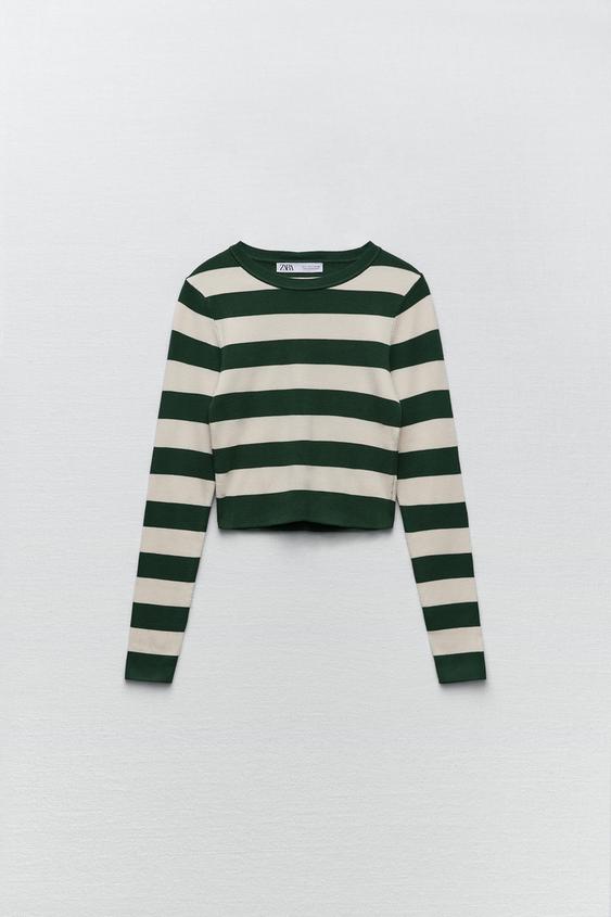 zara cropped ribbed sweater